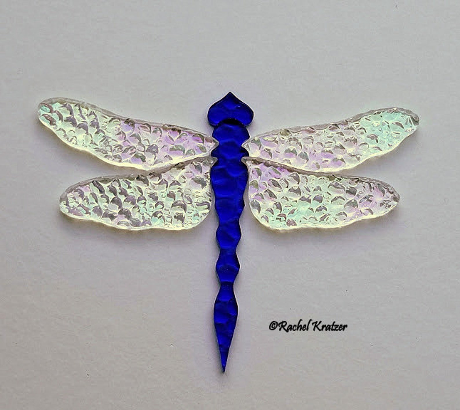 Dragonfly Precut Stained Glass Art Craft Kit Iridescent Etsy
