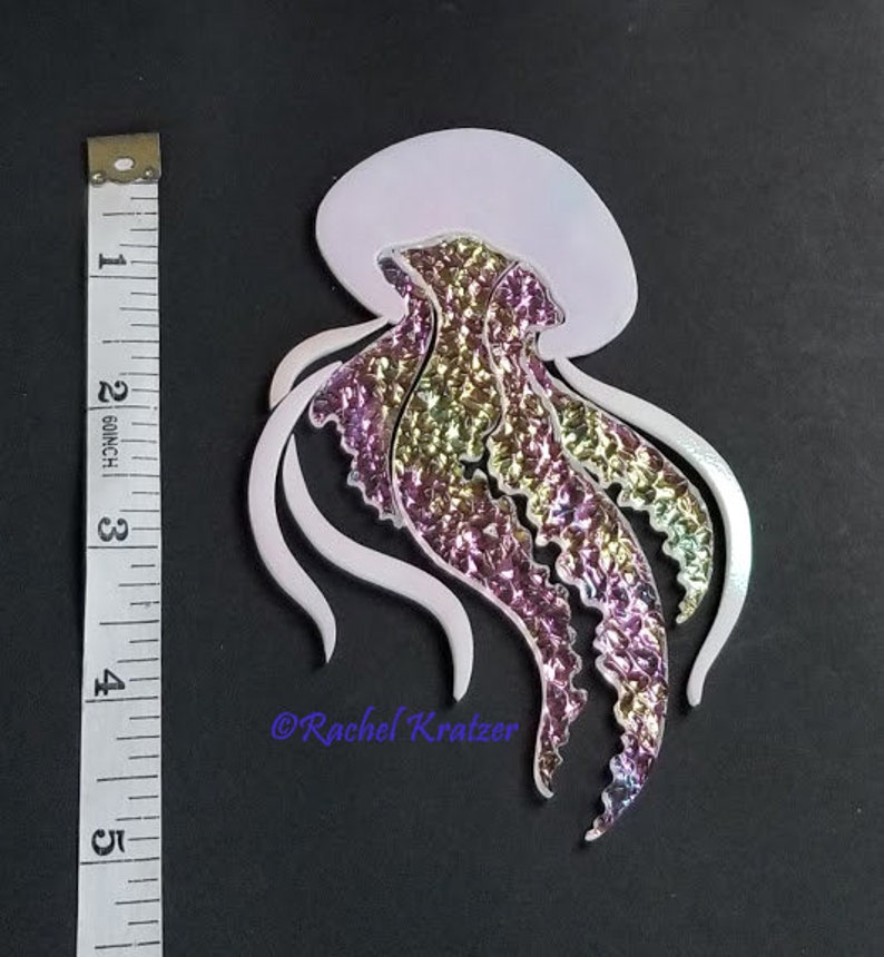 JELLYFISH Mosaic Stained Glass Art Kit IRIDESCENT Seascape Etsy