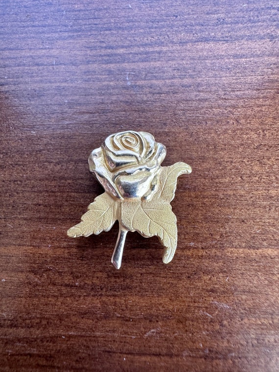 Gold Filled Rose Brooch