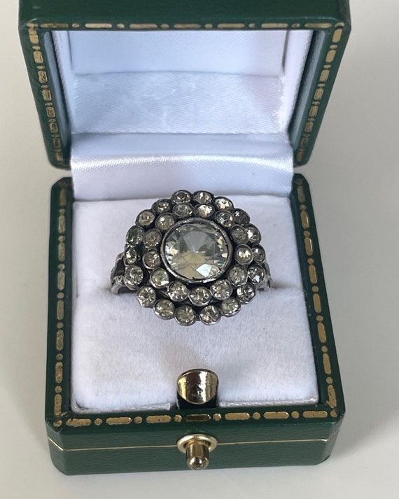 Edwardian sterling silver paste ring