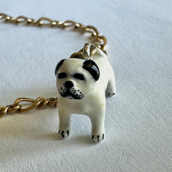 14k Gold Pug Charm Bracelet