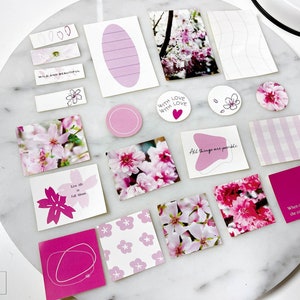 Sakura Sticker Pack (Aufkleber Flocke, Aufkleber-Set, Kirschblüte, rosa, weiß, Blumen)