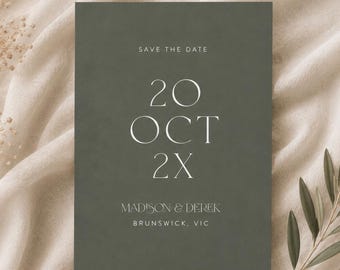 Save-The-Date Template, Save the Dates Wedding, Minimal Saved The Dates, Announce Wedding Card, Instant Download Wedding Printable, JADE SET