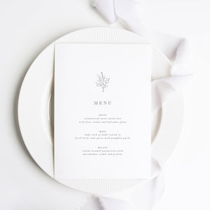 Nowoczesne menu weselne z kwiatami, szablon menu na wesele boho, edytowalne menu kolacji do wydruku, menu na rustykalne wesele, zestaw bukietów