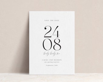 Minimalistische Save the Date-sjabloon, Save the Date voor moderne bruiloft, afdrukbare huwelijksaankondiging, bewerkbare Save Our Date, Ever After Set