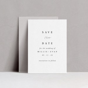 Moderne Save the Date Vorlage, Hochzeitsankündigung für minimalistische Hochzeit, editierbare Save the Date Karte, Druckbare Save our Date, I Do Set