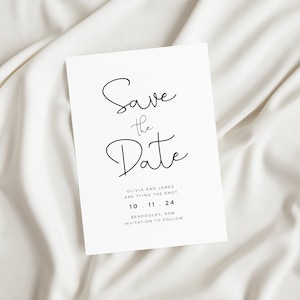 Moderne Save the Date Vorlage, Save the Date Karte für minimalistische Hochzeit, druckbare Hochzeitsankündigung, Einladungsset, Love Always Set
