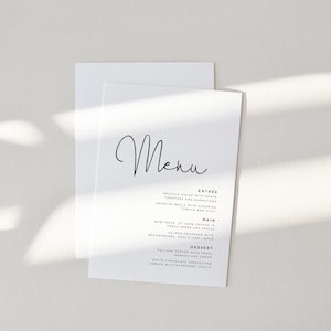 Prosty szablon menu weselnego, menu kolacji na minimalistyczne wesele, nowoczesne menu do druku, karta menu na przyjęcie, zestaw Love Always