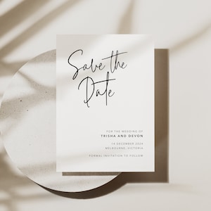 Moderne Save the Date Vorlage, Save the Date Karte für minimalistische Hochzeit, druckbare Hochzeitsankündigung, Einladungsset, Sweet Love Set