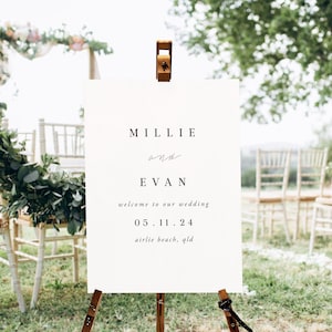 Welcome Sign for Modern Wedding, Simple Wedding Welcome Template, Reception Sign for Minimalist Wedding, Printable Signage, I Do Set
