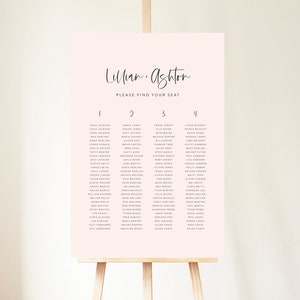 Modern Wedding Table Plan, Wedding Seating Plan Template, Seating Chart for Minimalist Wedding, Blush Reception Signage, Forever Set