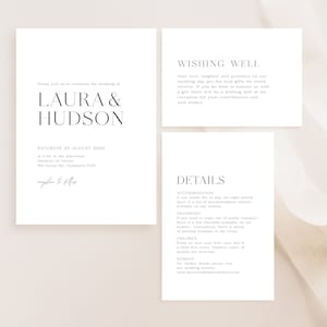 Hochzeitseinladung für minimalistische Hochzeit, druckbare Einladung zur modernen Hochzeit, Editierbare Einladung Suite Vorlage, Ever After Set