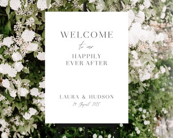 Minimalist Wedding Welcome Sign, Welcome Sign Template for Modern Wedding, Printable Wedding Reception Sign, Ever After Set