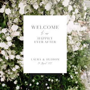 Minimalist Wedding Welcome Sign, Welcome Sign Template for Modern Wedding, Printable Wedding Reception Sign, Ever After Set