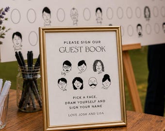 Libro de firmas alternativo para bodas, ideas para libros de firmas de boda, libros de firmas únicos, libros de firmas para invitados de boda, plantillas para bodas, plantilla de Canva