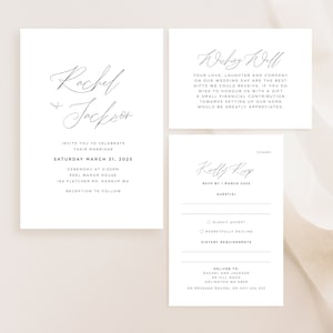 Elegante Hochzeitseinladung zum Ausdrucken, Hochzeitseinladung für moderne Hochzeit, minimalistische Einladungsvorlage, Hochzeitsvorlage, Märchen Set