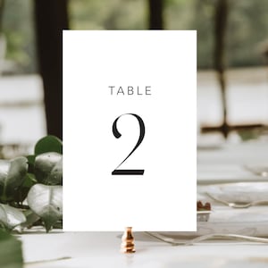 Modern Table Numbers Template, Printable Table Numbers for Minimalist Wedding, Editable Reception Table Decor, Lovely Set