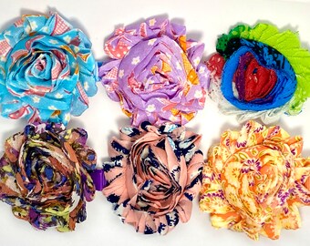 Hair Clip, Hip. Colorful, 2 1/2" Shabby Chic Chiffon Flower, Hair Clip, Hair Accessory, Hair Bow, Chiffon Flower, Wild Colors and Styles