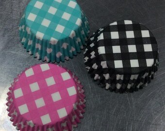 Gingham Pastel Treat Cups Gingham Treat Cups Gingham Pastel Baking Cups Spring Party Decor Easter Party