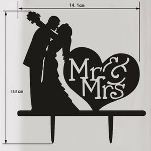 Mr & Mrs Cake Topper - Black Acrylic