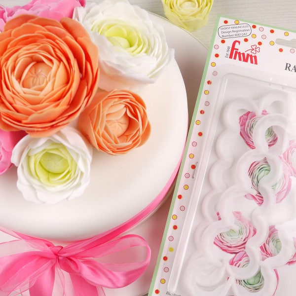 FMM Cutter, Easiest Ranunculus Ever, Gumpaste Flower, Fondant Flower