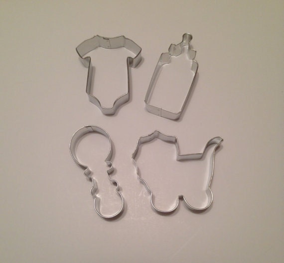 Baby Theme Cookie Cutters Set of 4 Onesie Bottle Rattle Etsy
