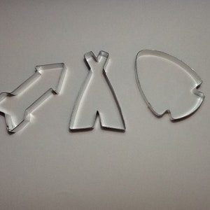 Tribal Cookie Cutters, Set of 3, Arrow, Teepee, Arrowhead