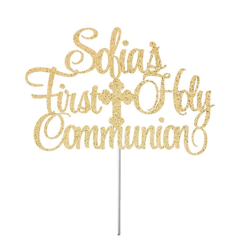Personalized First Holy Communion Cake Topper Religious Cake Etsy