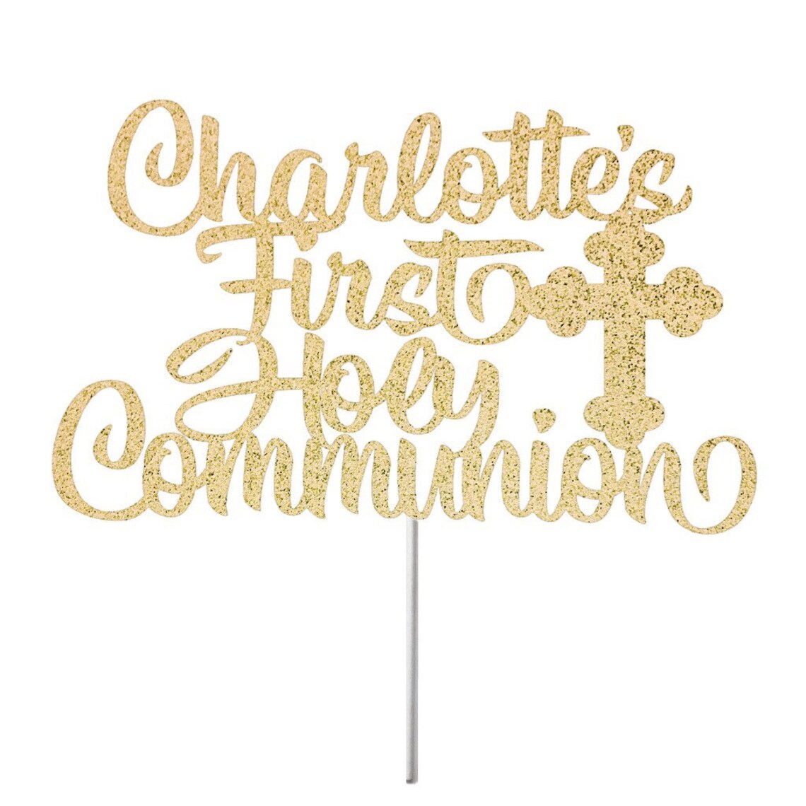 Personalized First Holy Communion Cake Topper Religious Cake Etsy