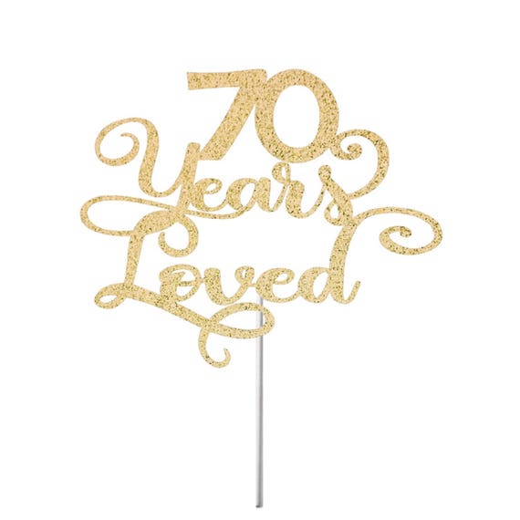 Gold Glitter Hello 70-70 /& Fabulous Cake Topper Happy 70th Birthday Cake Topper