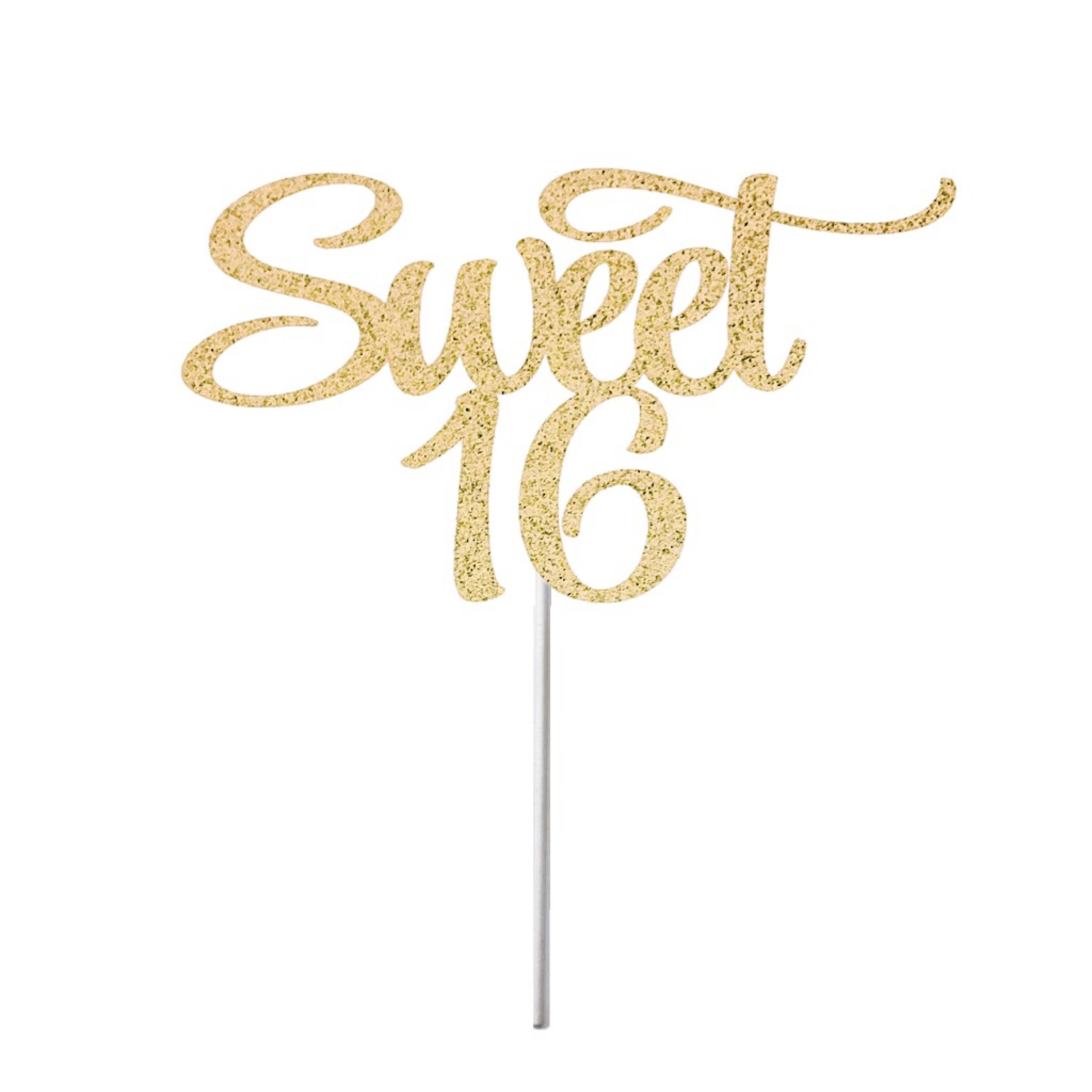 Download Sweet 16 Cake Topper Happy Sweet 16 Birthday Cake Topper ...