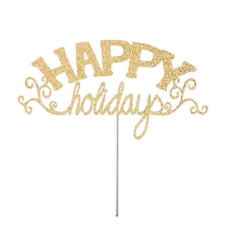 Christmas Cake Topper Festive Cake Topper Winter Party Decor Holiday Party Decor New Years Happy Holidays Cake Topper Christmas Decor