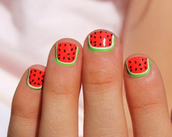 Watermelon Kids Nail Wraps - Etsy Watermelon Kids Nail Wraps - Etsy
