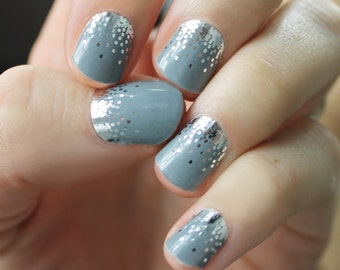 Gray Sparkle Heat Activated Nail Wraps