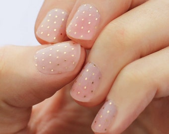 Gold Swiss Dot Heat Activated Nail Wraps