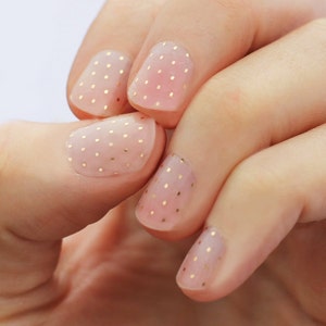 Gold Swiss Dot Heat Activated Nail Wraps