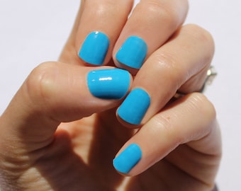 Solid Maui Blue Heat Activated Nail Wraps