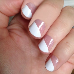 White Modern French Heat Activated Nail Wraps image 1