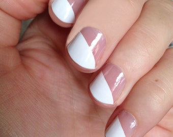 White Modern French Heat Activated Nail Wraps