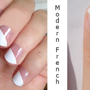 White Modern French Heat Activated Nail Wraps image 3