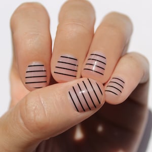 Black Stripes Heat Activated Nail Wraps