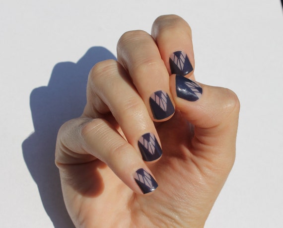 Navy Boho Nail Wraps | Etsy