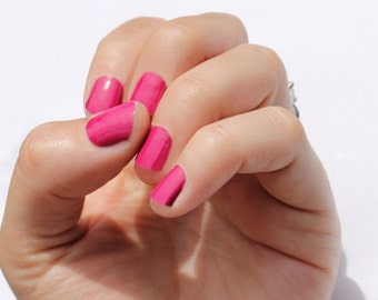 Solid Raspberry Heat Activated Nail Wraps