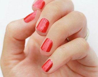 Solid Red Heat Activated Nail Wraps