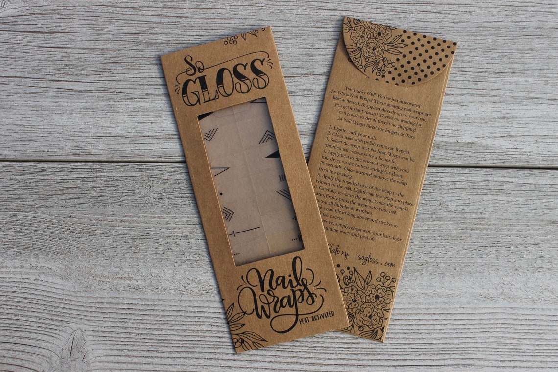 Black Inked Heat Activated Nail Wraps - Etsy