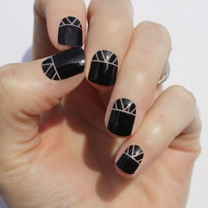 Black Indio Heat Activated Nail Wraps