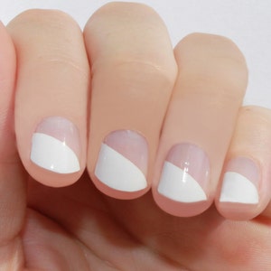 White Modern French Heat Activated Nail Wraps image 2