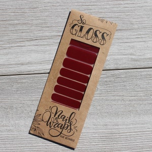 Solid Wine Heat Activated Nail Wraps image 2