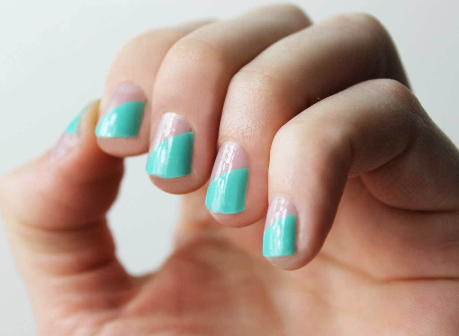 Mint Modern French Heat Activated Nail Wraps Etsy