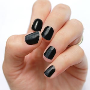 Solid Black Heat Activated Nail Wraps